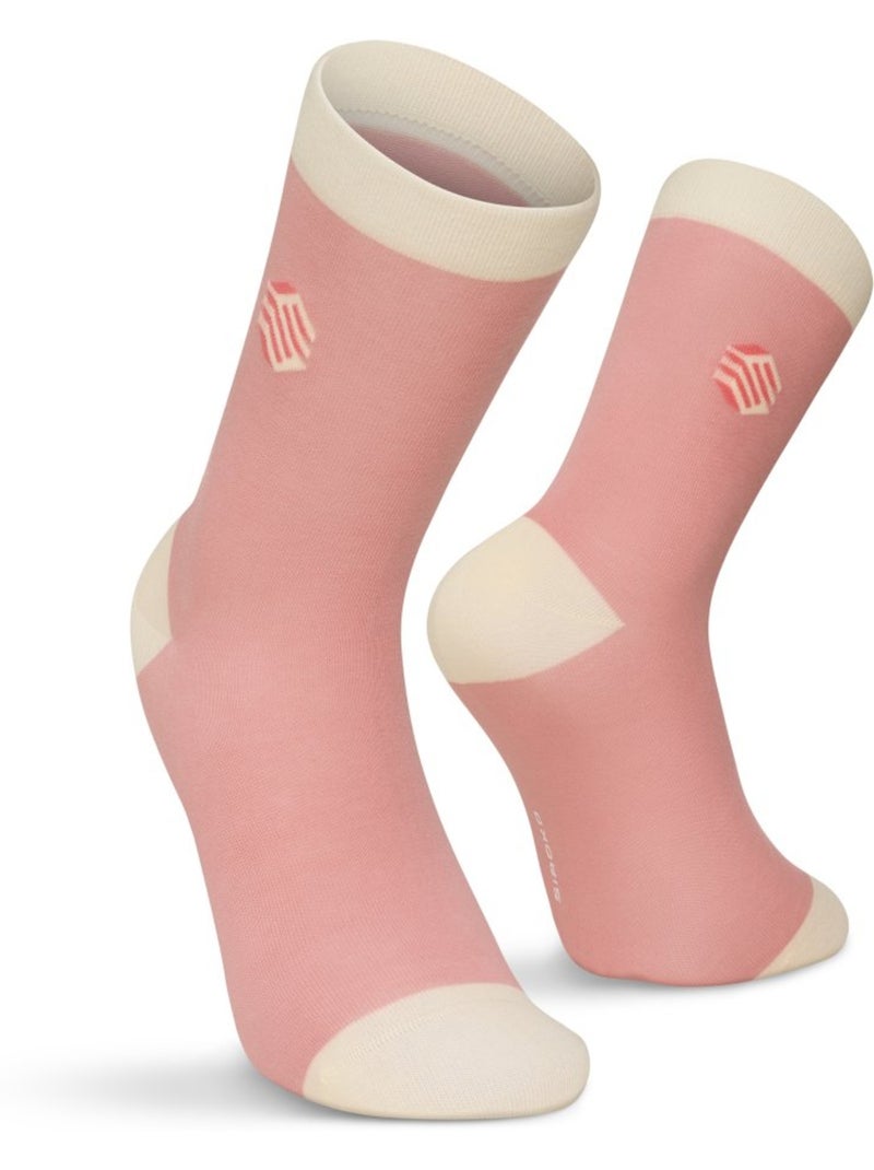 Pack de 3 calcetines algodón lifestyle hombre y mujer monogram Rosa - Kiabi