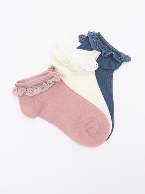 Pack de 3 calcetines bajos con volantes - Kiabi