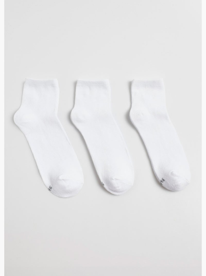 Pack de 3 calcetines, básicos lisos - AFIBEL Blanco - Kiabi