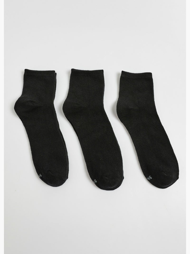 Pack de 3 calcetines, básicos lisos - AFIBEL Negro - Kiabi