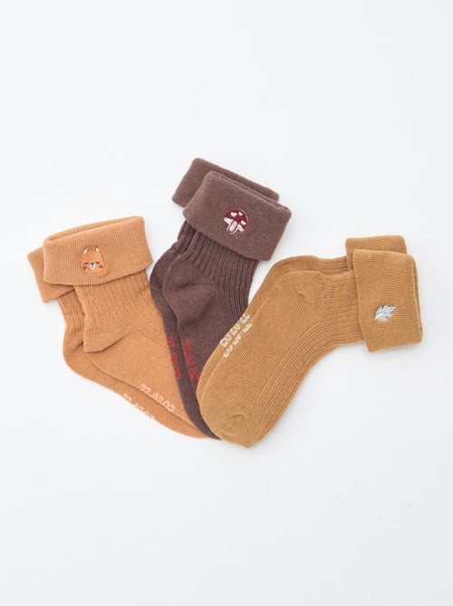 Pack de 3 calcetines con detalle bordado - Kiabi