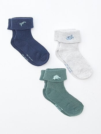 Pack de 3 calcetines con detalle bordado