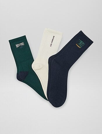 Zapatillas de casa tipo calcetines gruesos - verde - Kiabi - 8.00€