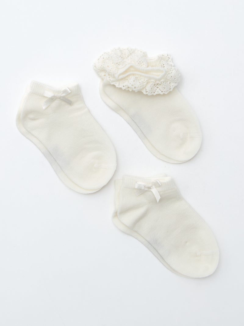 Pack de 3 calcetines de ceremonia Blanco - Kiabi