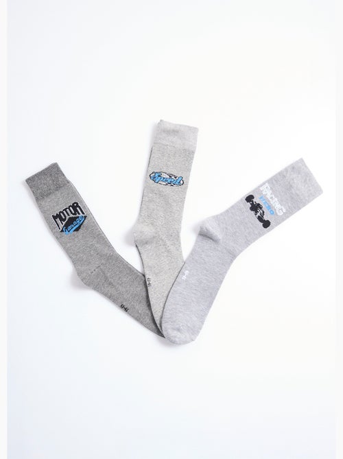 Pack de 3 calcetines de deportes de motor - AFIBEL - Kiabi