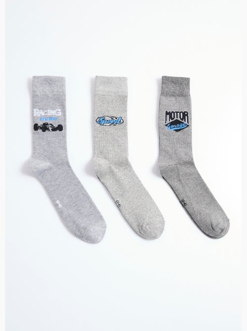 Pack de 3 calcetines de deportes de motor - AFIBEL - Kiabi