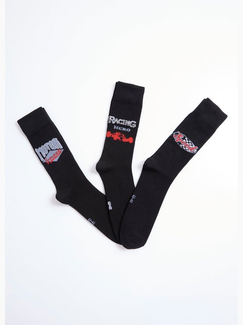Pack de 3 calcetines de deportes de motor - AFIBEL - Kiabi