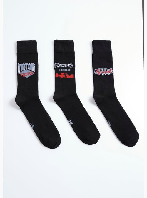 Pack de 3 calcetines de deportes de motor - AFIBEL - Kiabi