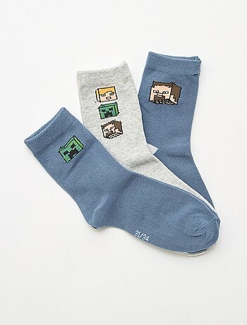 pack de 3 calcetines de media caña 'Minecraft'