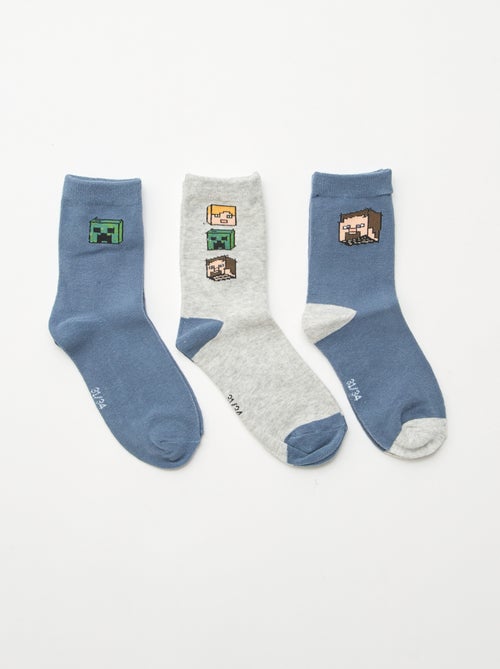 pack de 3 calcetines de media caña 'Minecraft' - Kiabi