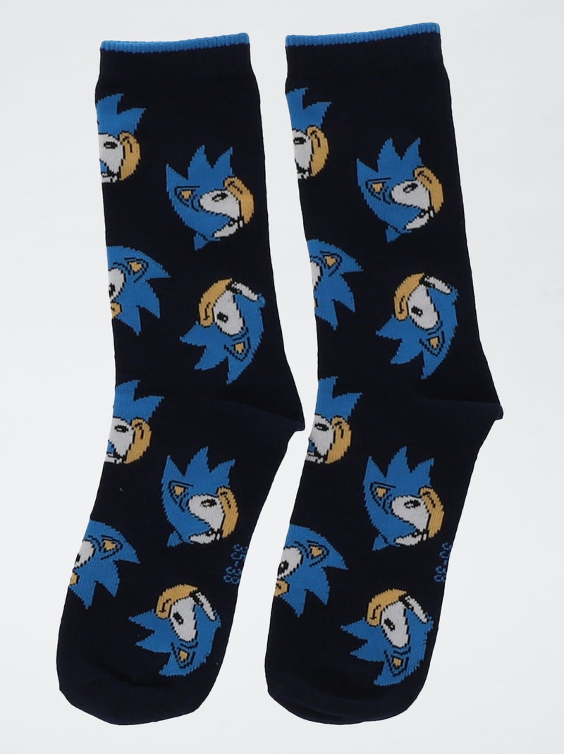 pack de 3 calcetines de media caña 'Sonic' Azul - Kiabi