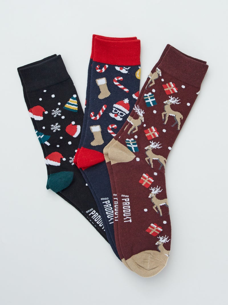 Pack de 3 calcetines de Navidad BEIGE - Kiabi
