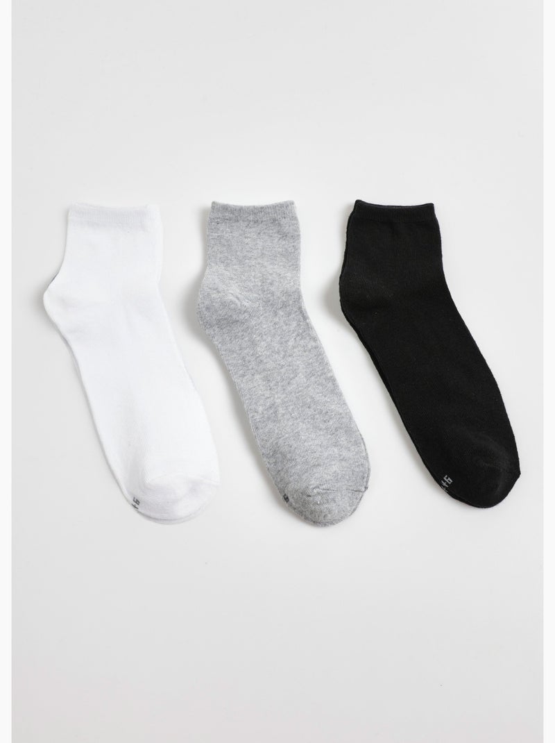 Pack de 3 calcetines esenciales surtidos - AFIBEL Blanco Negro Gris - Kiabi
