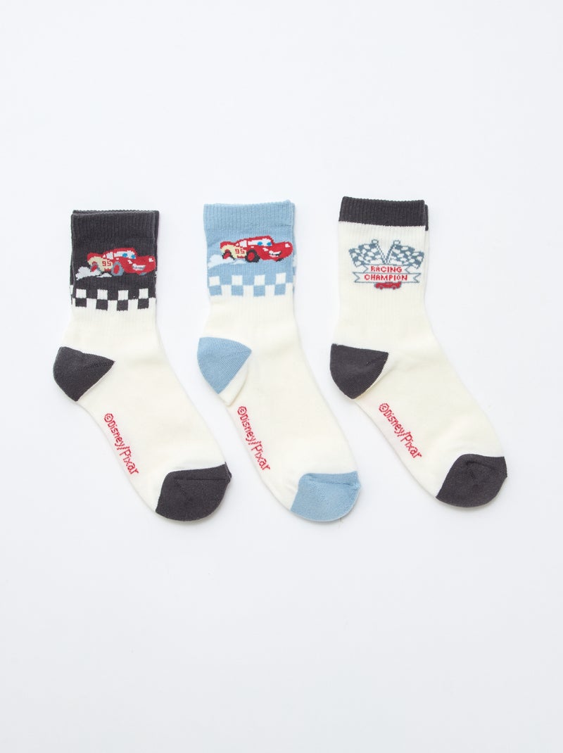 pack de 3 calcetines fantasía 'Cars' Azul - Kiabi