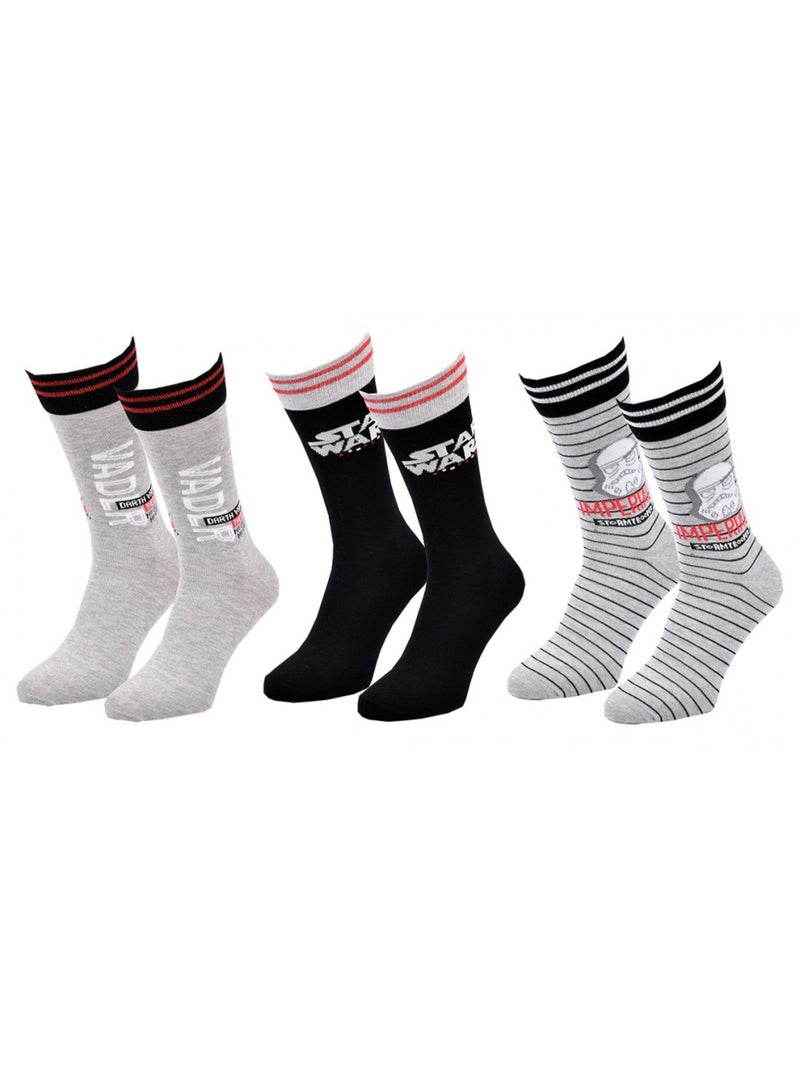 Pack de 3 calcetines hombre LICENCE Gris negro gris - Kiabi