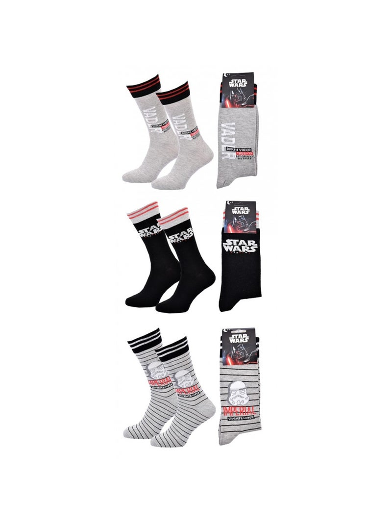Pack de 3 calcetines hombre LICENCE Gris negro gris - Kiabi
