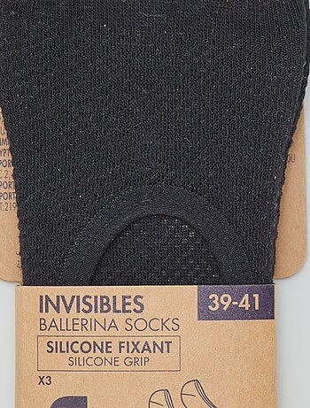 Pack de 3 calcetines invisibles de algodón para mujer