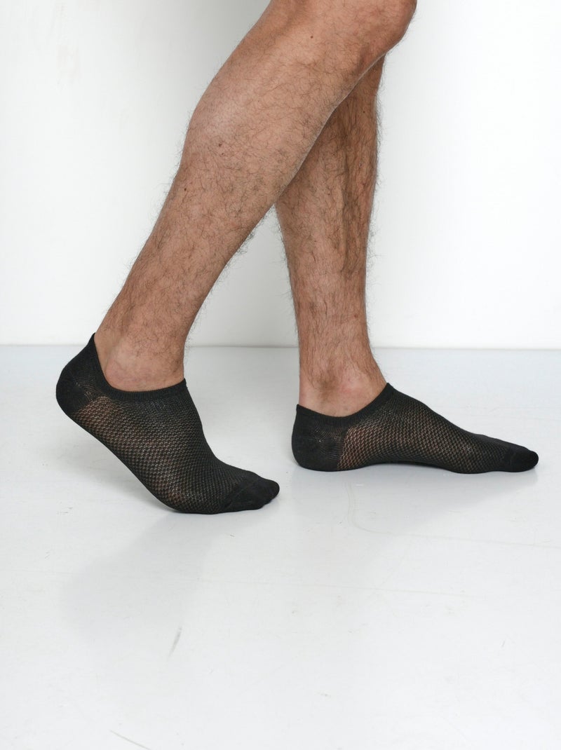 Pack de 3 calcetines invisibles de malla transpirable - AFIBEL Negro - Kiabi