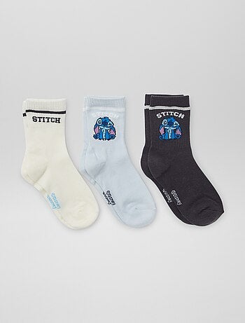 Pack de 3 calcetines largos 'Stitch'