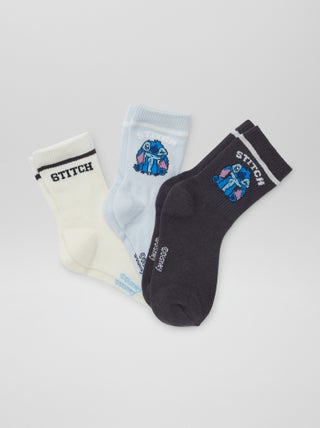 Pack de 3 calcetines largos 'Stitch'