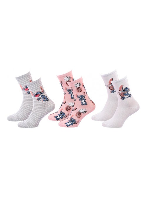 Pack de 3 calcetines niña DISNEY LILO Y STITCH - Kiabi Pack de 3 calcetines niña DISNEY LILO Y STITCH - Kiabi