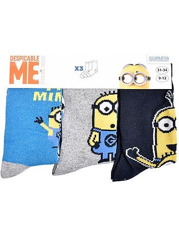 Pack de 3 calcetines niño Licencia MOI, MOCHE ET MECHANT fantasía