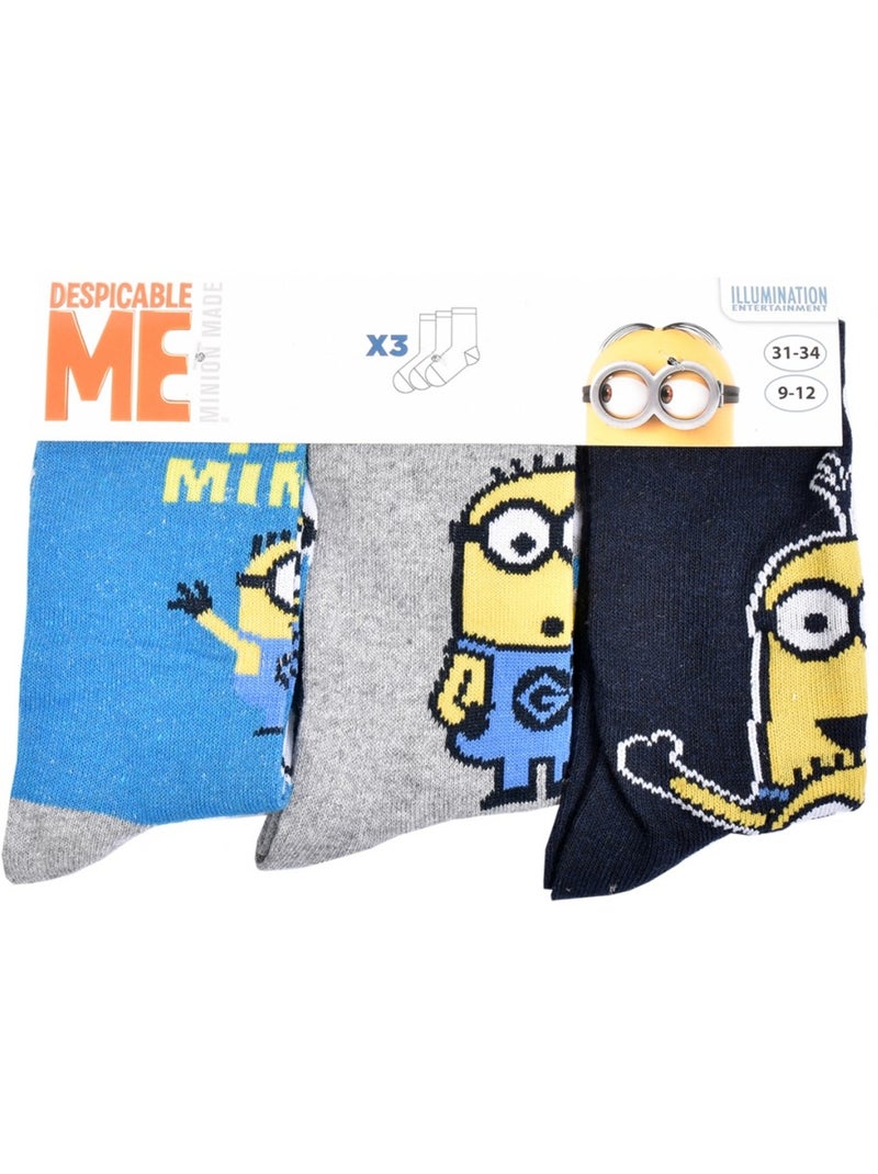 Pack de 3 calcetines niño Licencia MOI, MOCHE ET MECHANT fantasía Multicolor - Kiabi