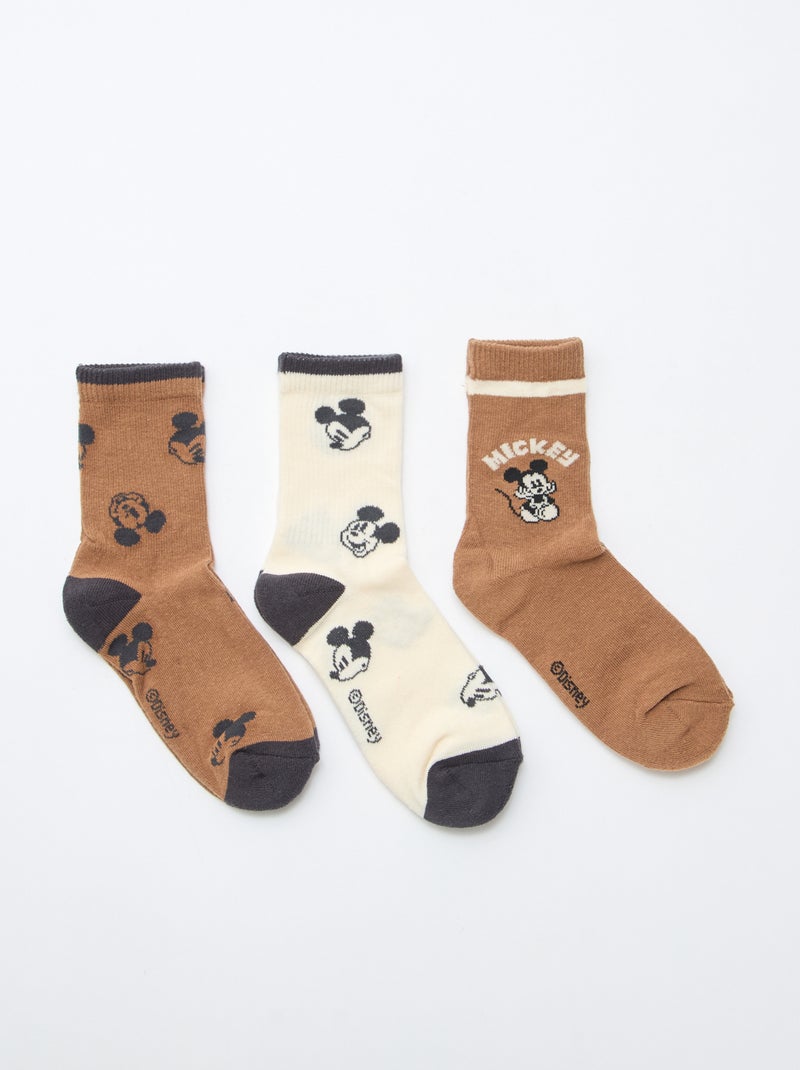 pack de 3 calcetines originales 'Mickey' Marron - Kiabi