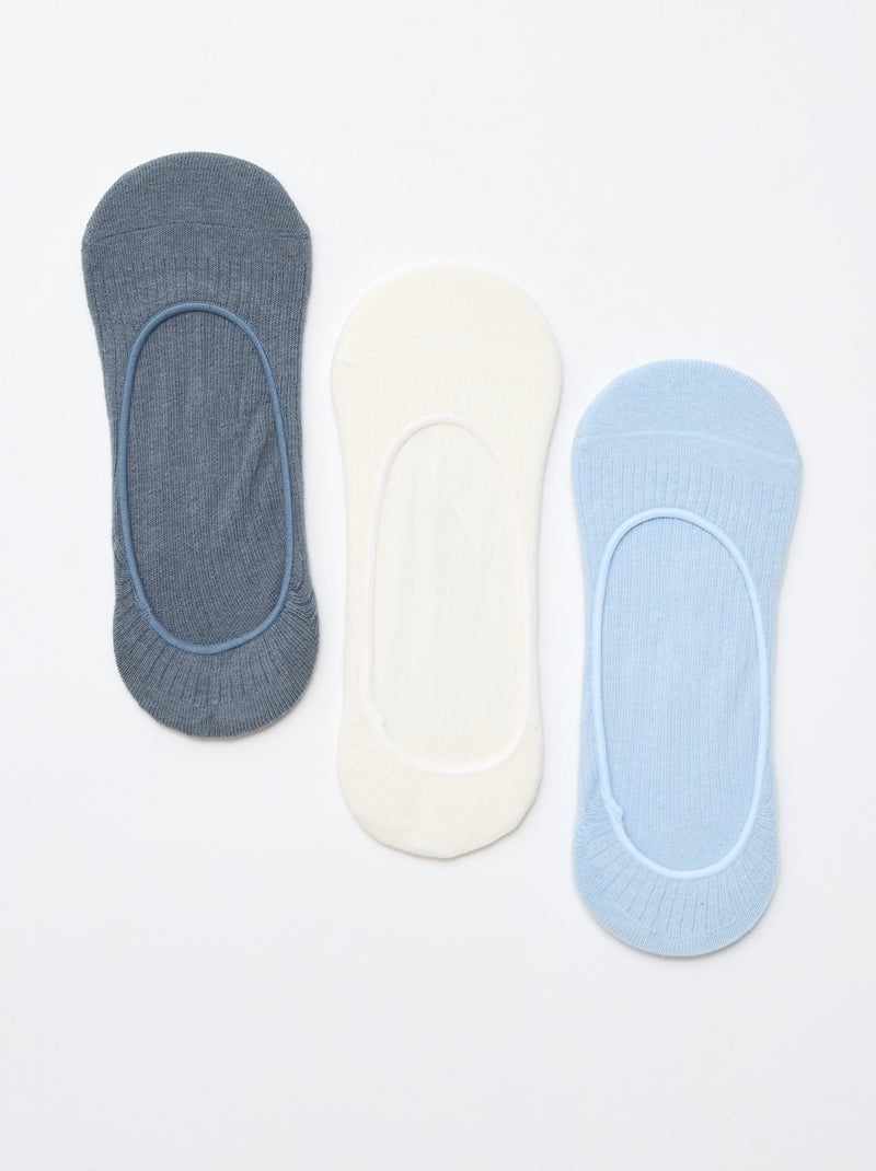 Pack de 3 calcetines protectores de pie lisos Blanco - Kiabi