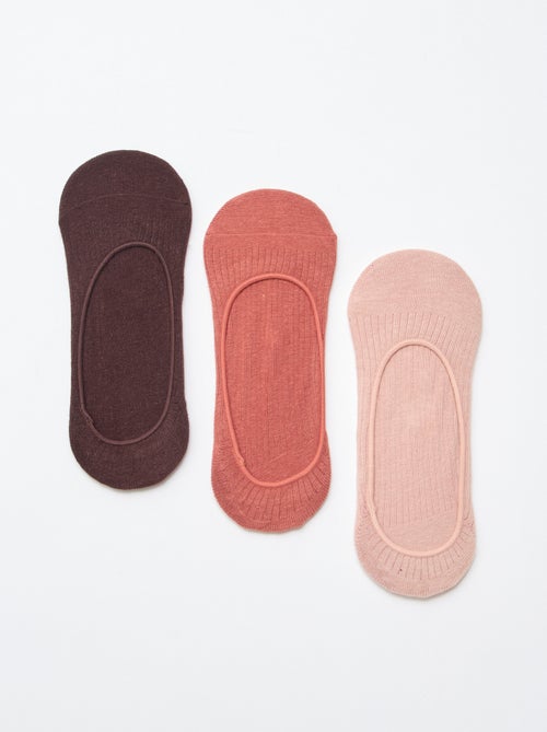 Pack de 3 calcetines protectores de pie lisos - Kiabi