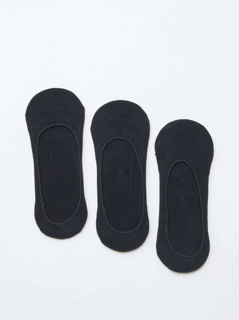 Pack de 3 calcetines protectores de pie lisos Negro - Kiabi