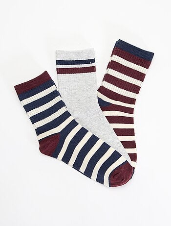 Pack de 3 calcetines rayados