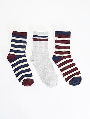 Pack de 3 calcetines rayados
