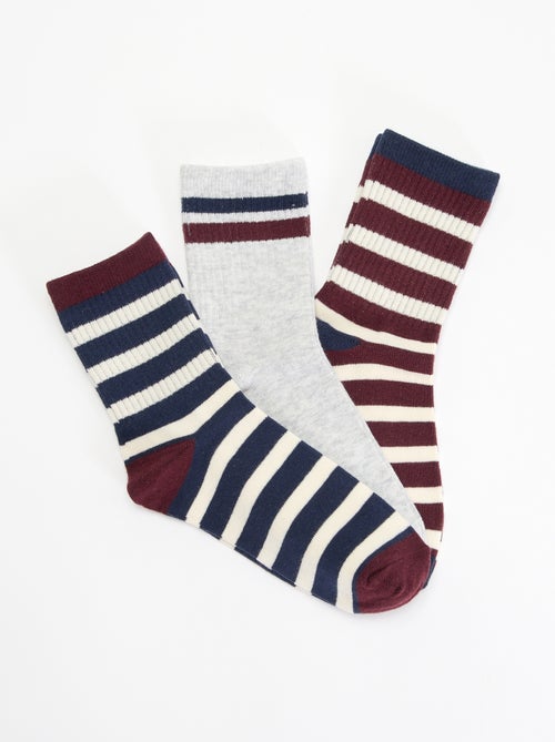 Pack de 3 calcetines rayados - Kiabi