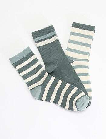 Pack de 3 calcetines rayados