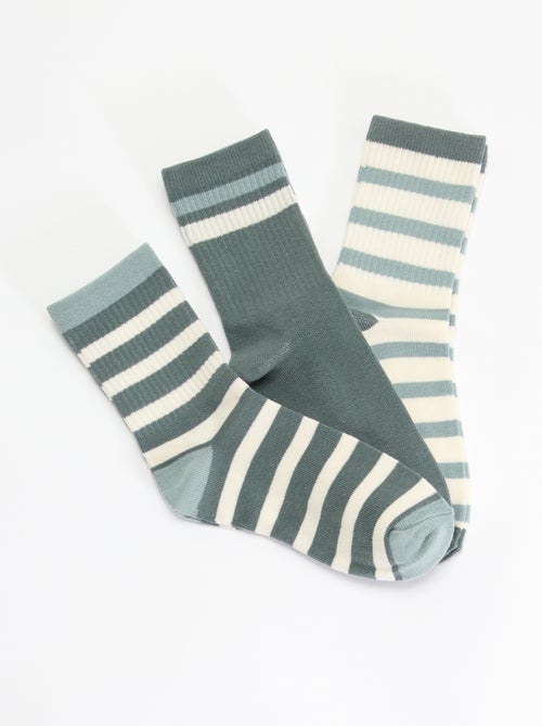 Pack de 3 calcetines rayados - Kiabi