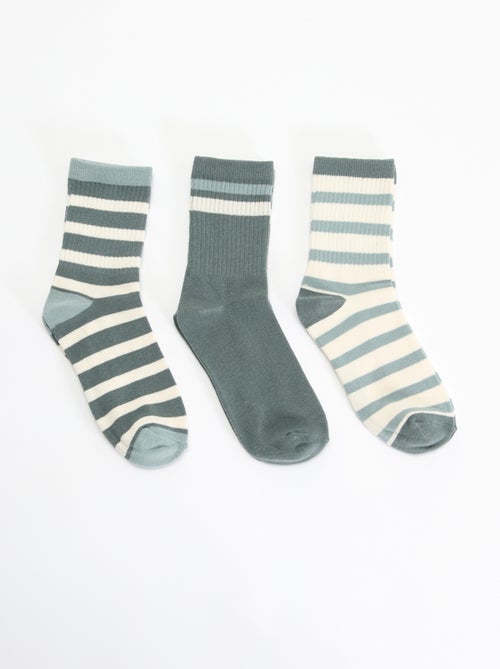 Pack de 3 calcetines rayados - Kiabi