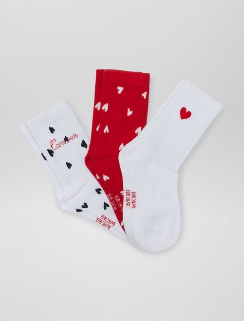 Pack de 3 calcetines 'San Valentín' - Kiabi