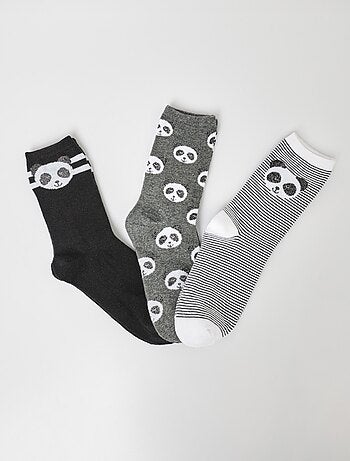 Pack de 3 calcetines, temática panda - AFIBEL