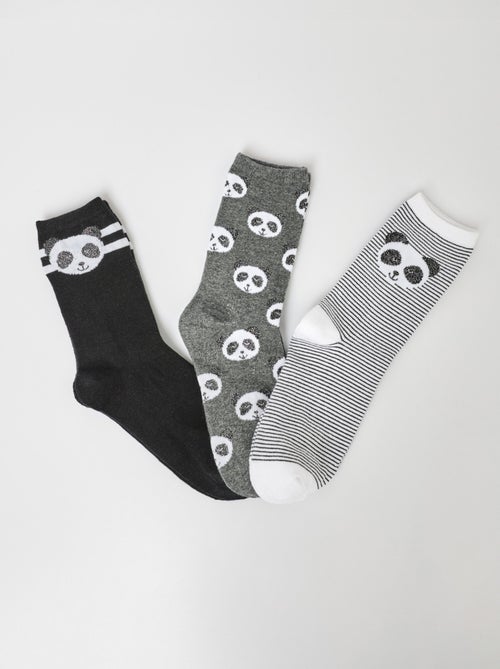 Pack de 3 calcetines, temática panda - AFIBEL - Kiabi