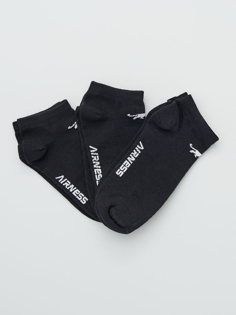 Pack de 3 calcetines tobilleros 'Airness' negro - Kiabi