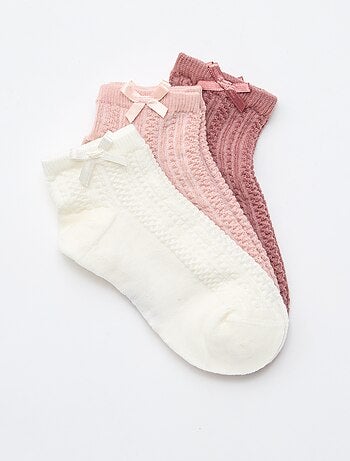 Pack de 3 calcetines tobilleros con volantes