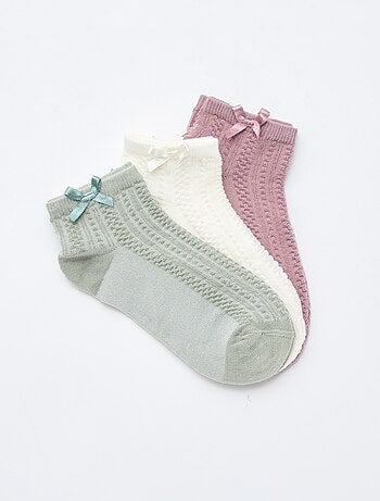 Pack de 3 calcetines tobilleros con volantes