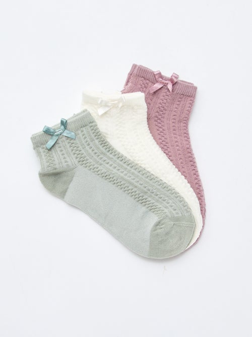 Pack de 3 calcetines tobilleros con volantes - Kiabi