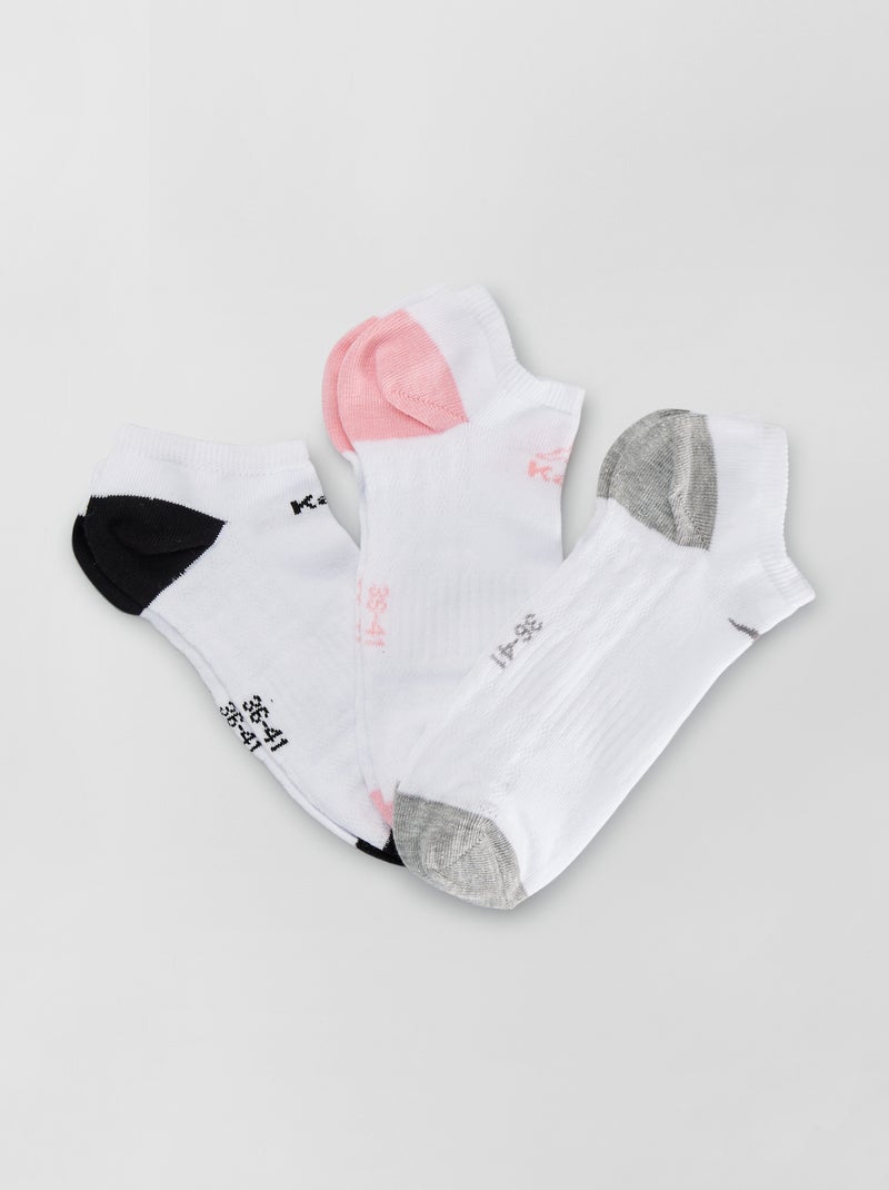 Pack de 3 calcetines tobilleros 'Kappa' blanco - Kiabi