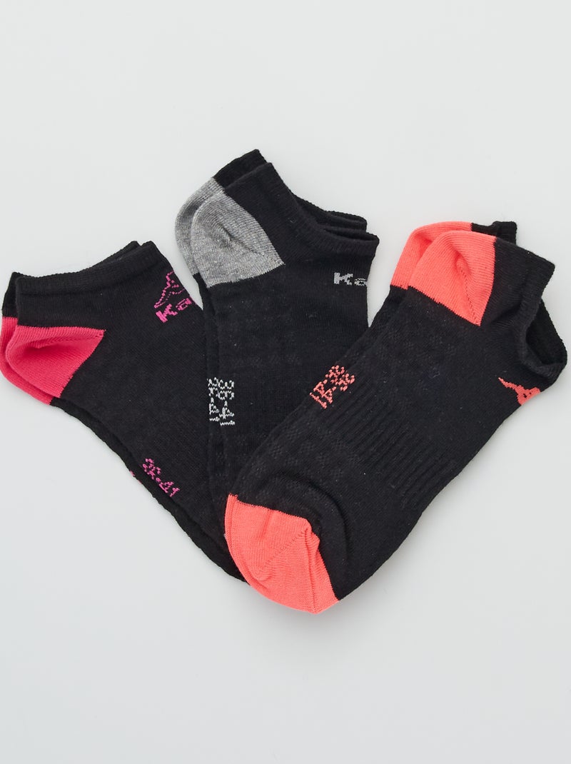 Pack de 3 calcetines tobilleros 'Kappa' negro - Kiabi