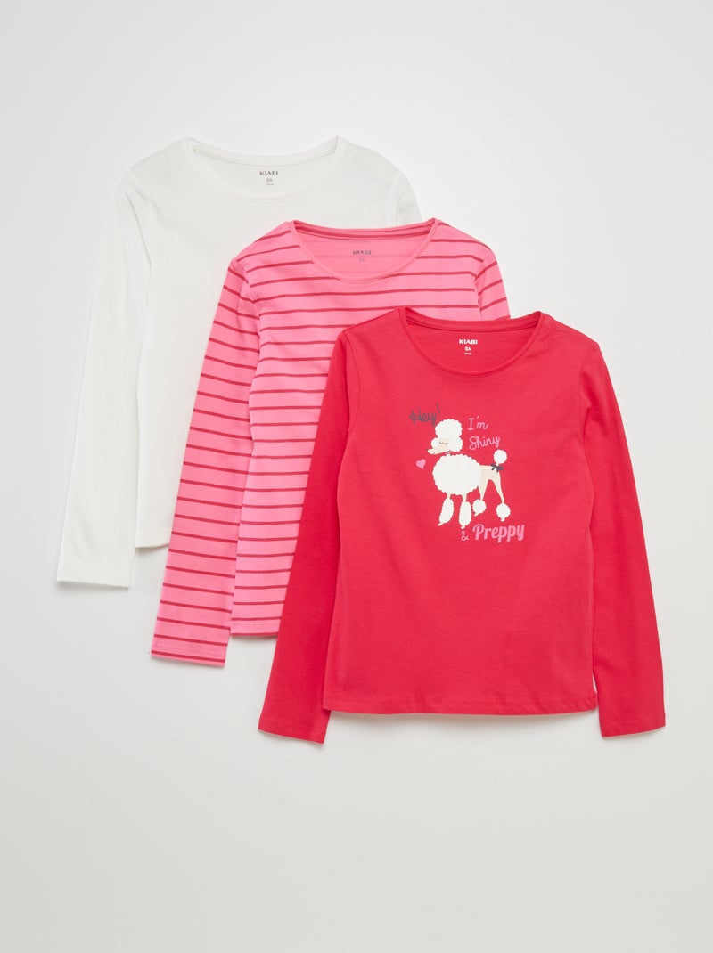 Pack de 3 camisetas - 3 piezas ROSA - Kiabi