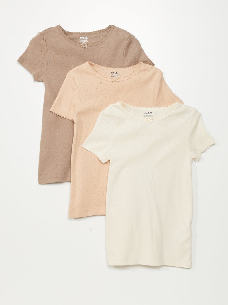 Pack de 3 camisetas BEIGE - Kiabi