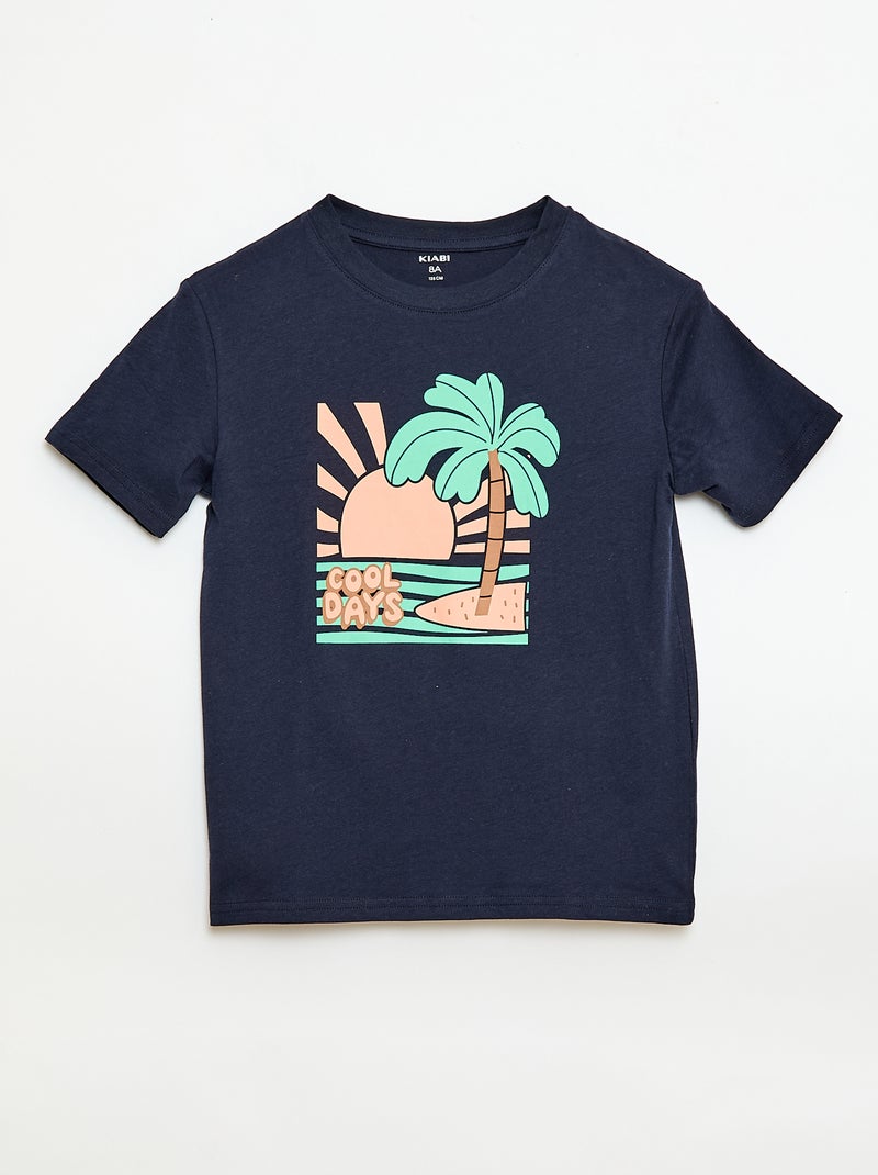 Pack de 3 camisetas de algodón Azul - Kiabi