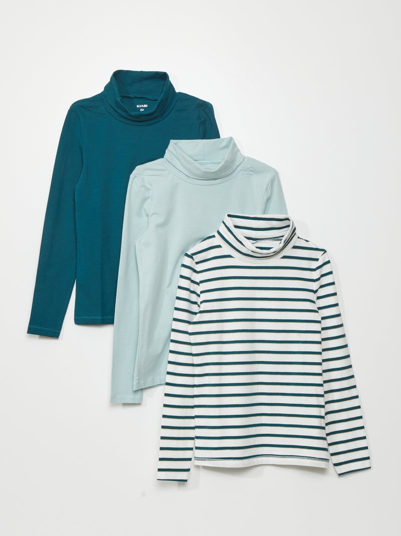 Pack de 3 camisetas de cuello alto BLANCO - Kiabi